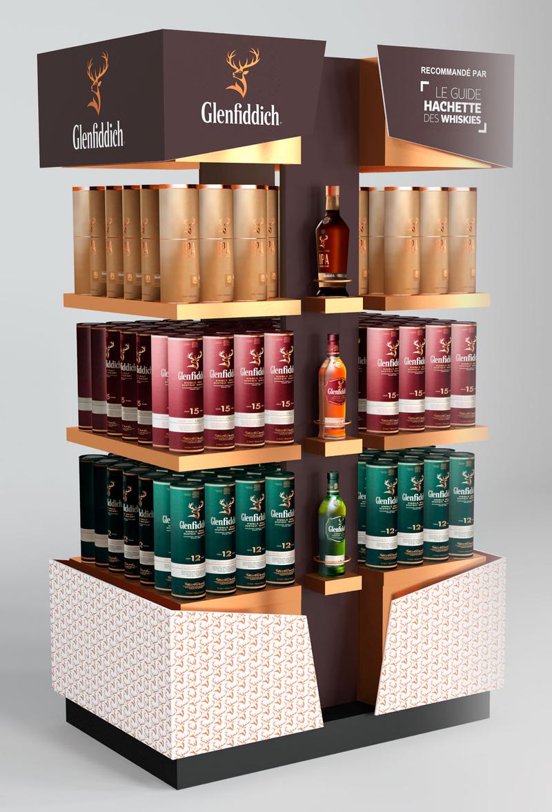 MEDIA6-360-DESIGN-PRODUCTION-INSTALLATION-WISKY-PLV-POS-DISPLAY-BOISSONS-GMS-WILLIAM-GRANT-RETAIL